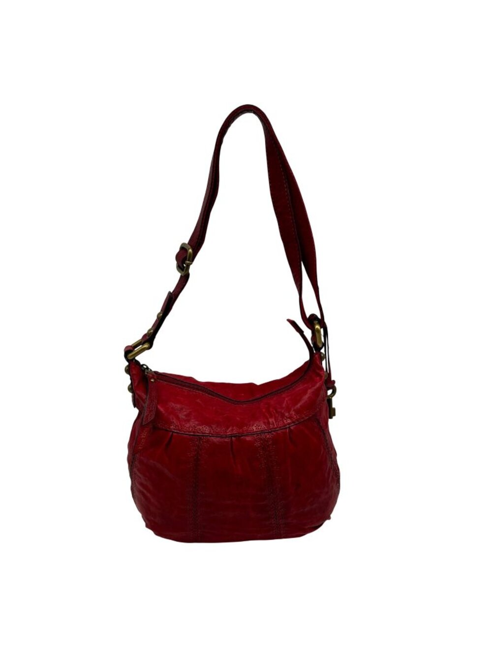 Fossil Red Leather Talitha Hobo Bag